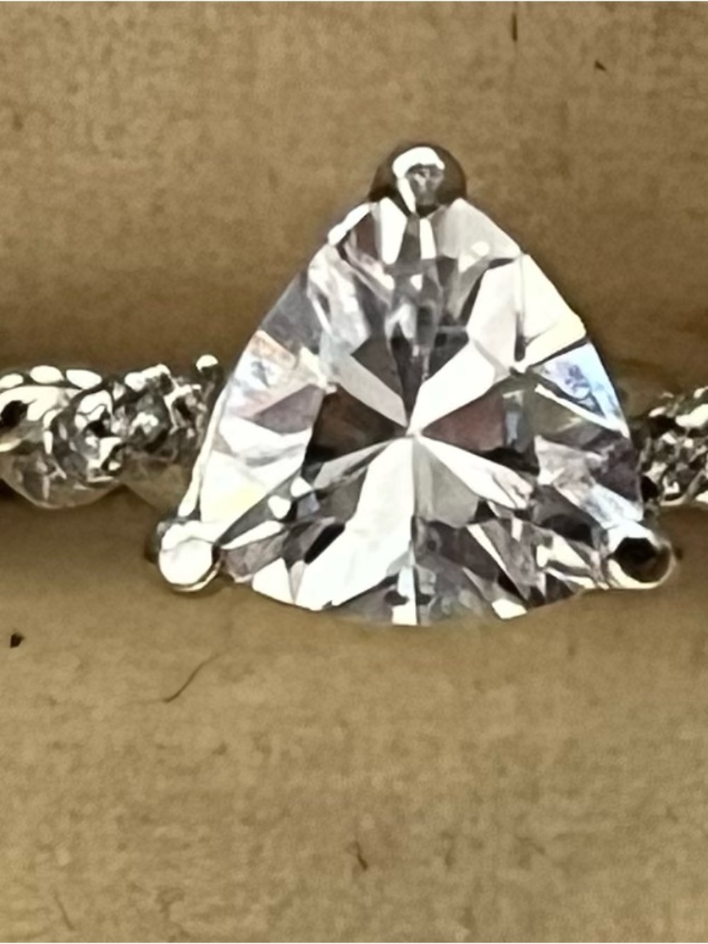 Charmed Aroma 925 Sterling Women’s Ring with Clear Trillion-Cut Stone